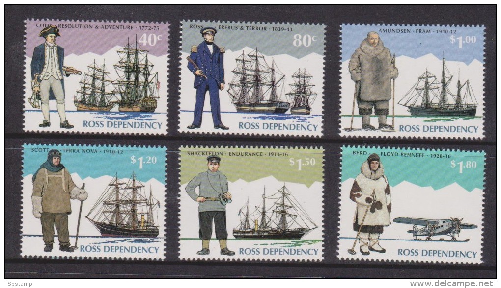 Ross Dependency 1995 Explorer & Ship Set 6 MNH - Other & Unclassified