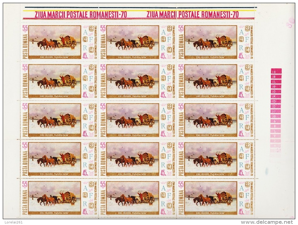 1970 - ZIUA MARCII POSTALE  Mi No 2894 MNH - Full Sheets & Multiples