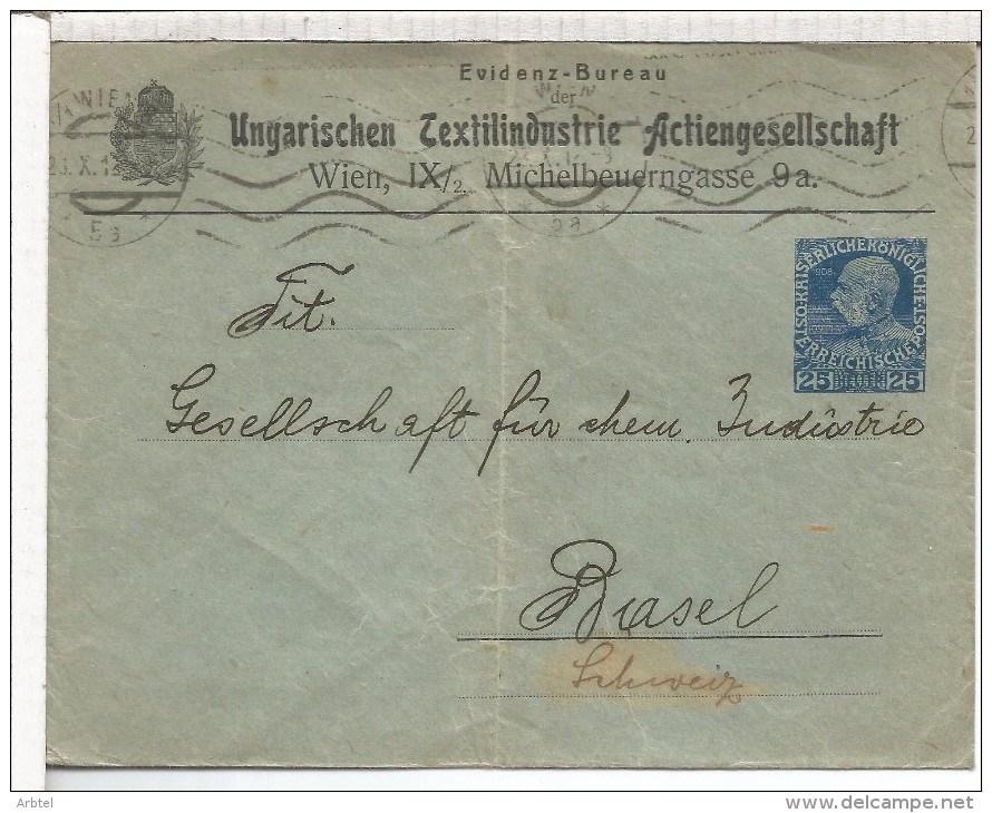 AUSTRIA 1913 ENTERO POSTAL TEXTILINDUSTRIE - Briefe U. Dokumente