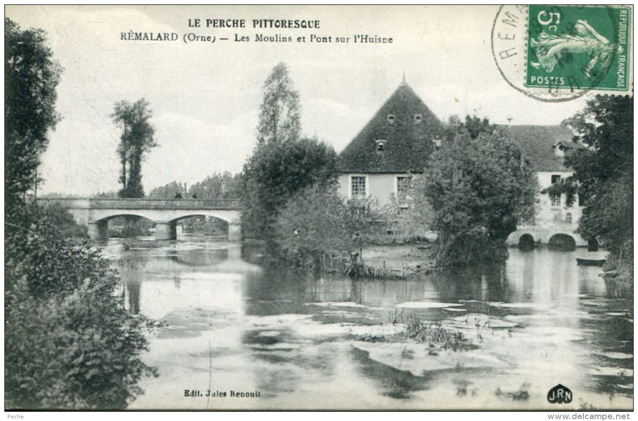 N°324 G -cpa Remalard -les Moulins Et Pont Sur L'Huisne- - Moulins à Eau