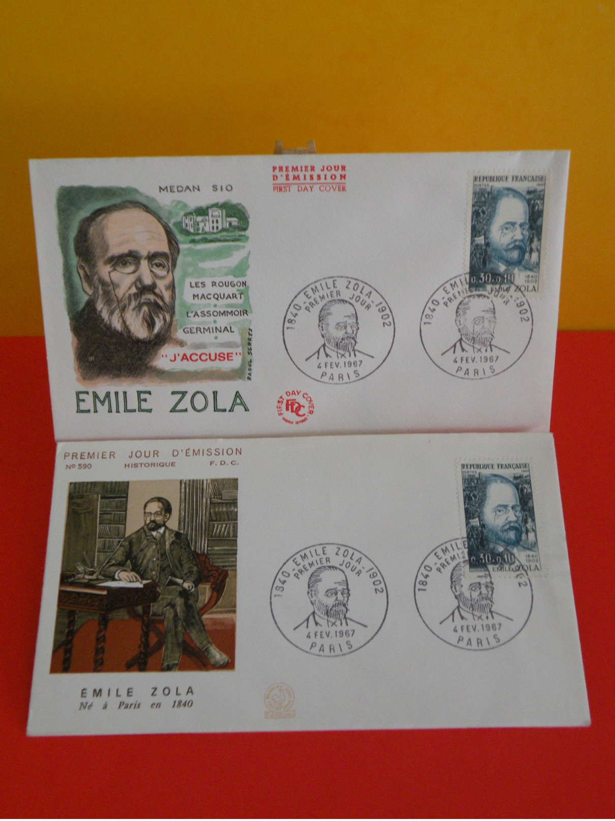 FDC - Émile Zola - Paris - 4.2.1967 - 1er Jour, Coté 6 € Lot 2 FDC - 1960-1969