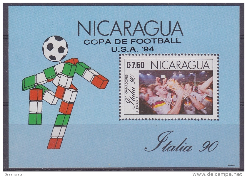 Nicaragua 1990 World Cup Football Italia '90 M/s ** Mnh (32116) - 1990 – Italien