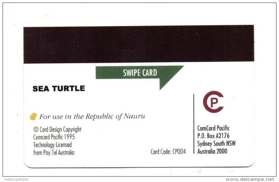 TELECARTE NAURU Tortue De Mer Sea Turtle - Nauru