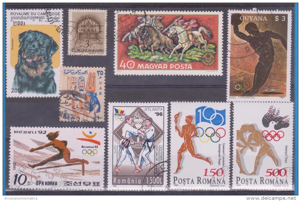 LOT OF USED STAMPS DEPORTES SPORTS ANIMALES  ANIMALS  PAISES  COUNTRIES VARIOS  VARIOUS   S-1587 - Vrac (max 999 Timbres)