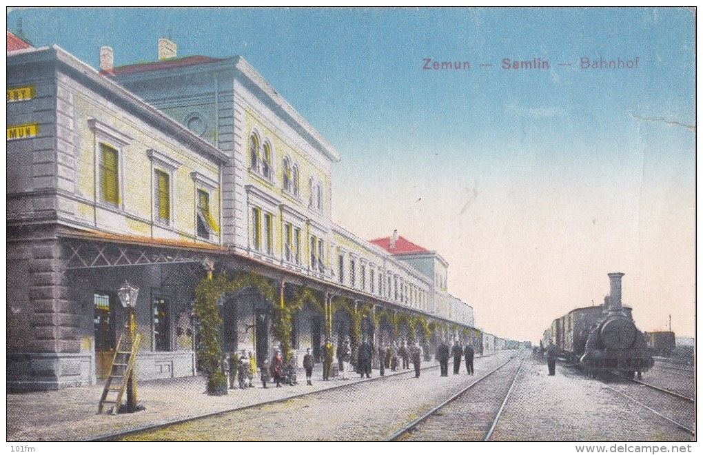 Zemun Semlin  Bahnhof , Dampflokomotive, Zug - Eisenbahnen