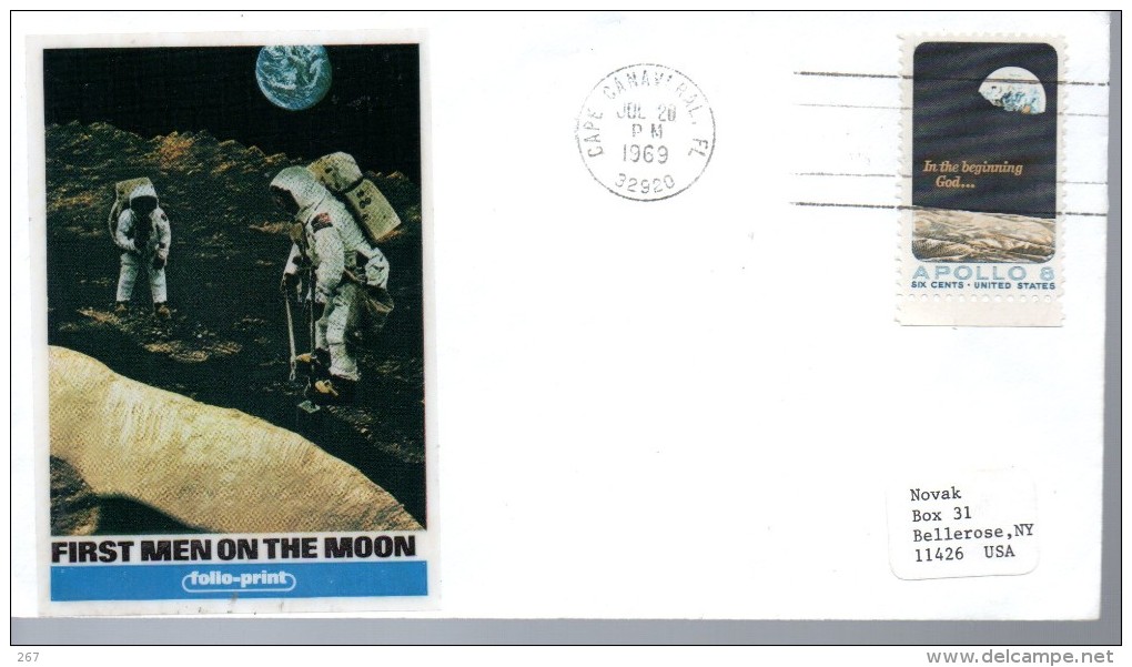 USA  FDC  1969 Apollo 8 Lune - North  America