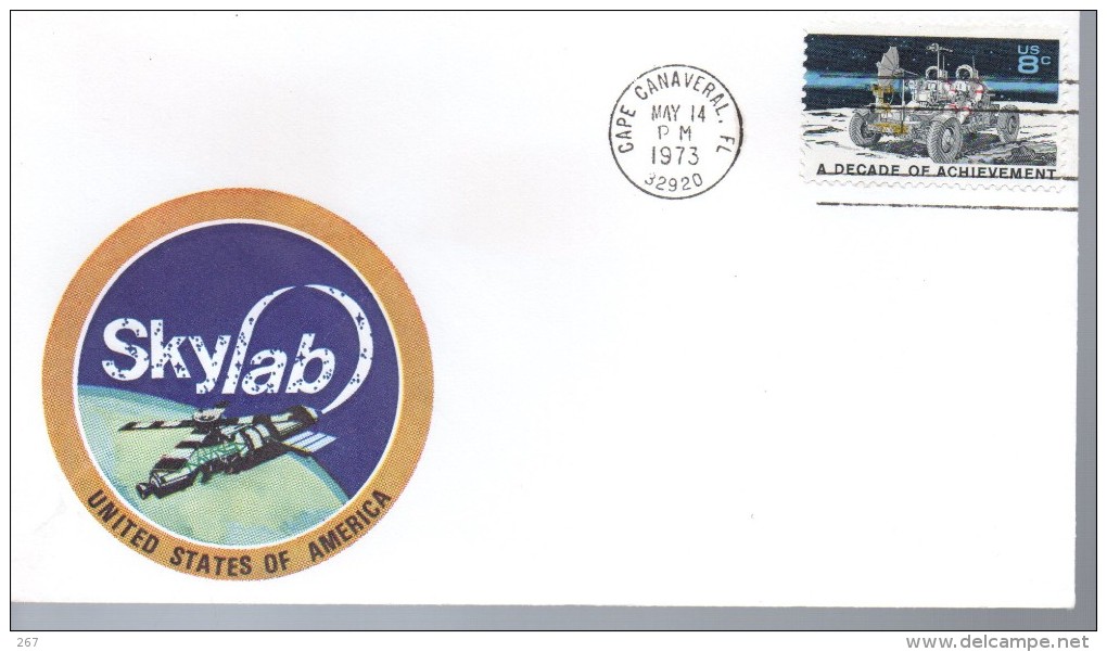 USA  FDC  1973 Skylab Espace - North  America