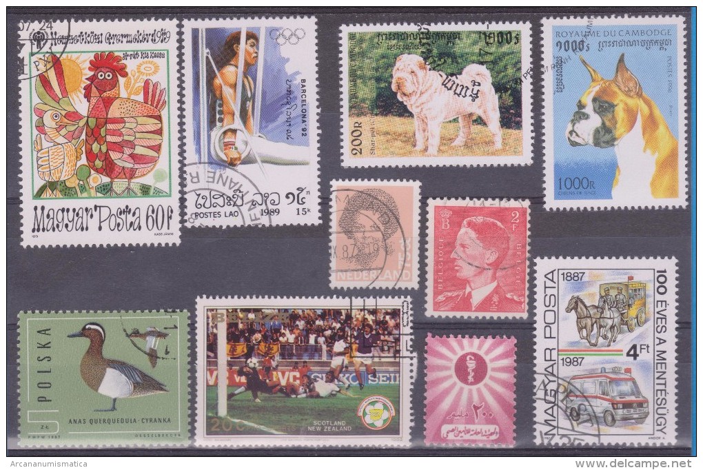 LOT OF USED STAMPS DEPORTES SPORTS ANIMALES  ANIMALS  PAISES  COUNTRIES VARIOS  VARIOUS   S-1595 - Vrac (max 999 Timbres)