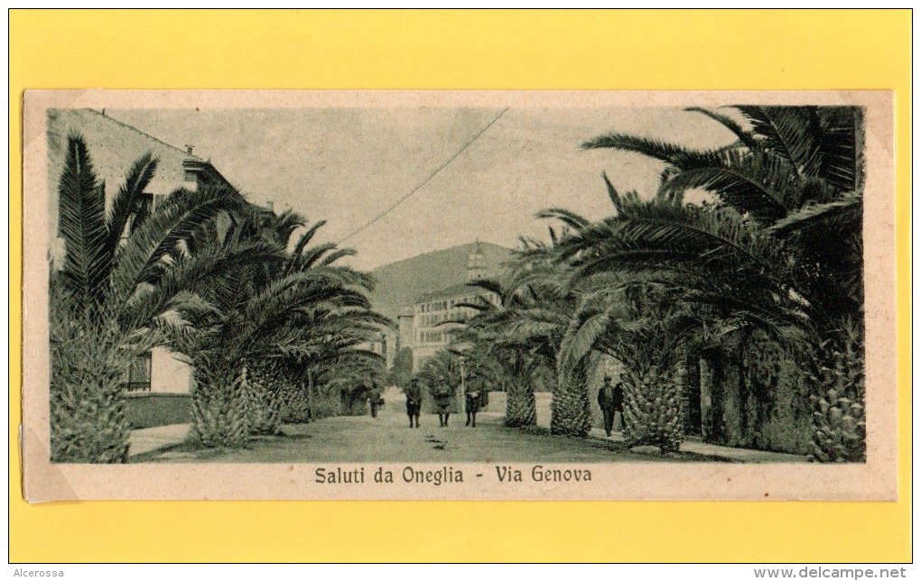 SALUTI DA ONEGLIA - IMPERIA - CARTOLINA MIGNON EPOCA 1920 EDIZ. BERNARDINI - RARA - Imperia