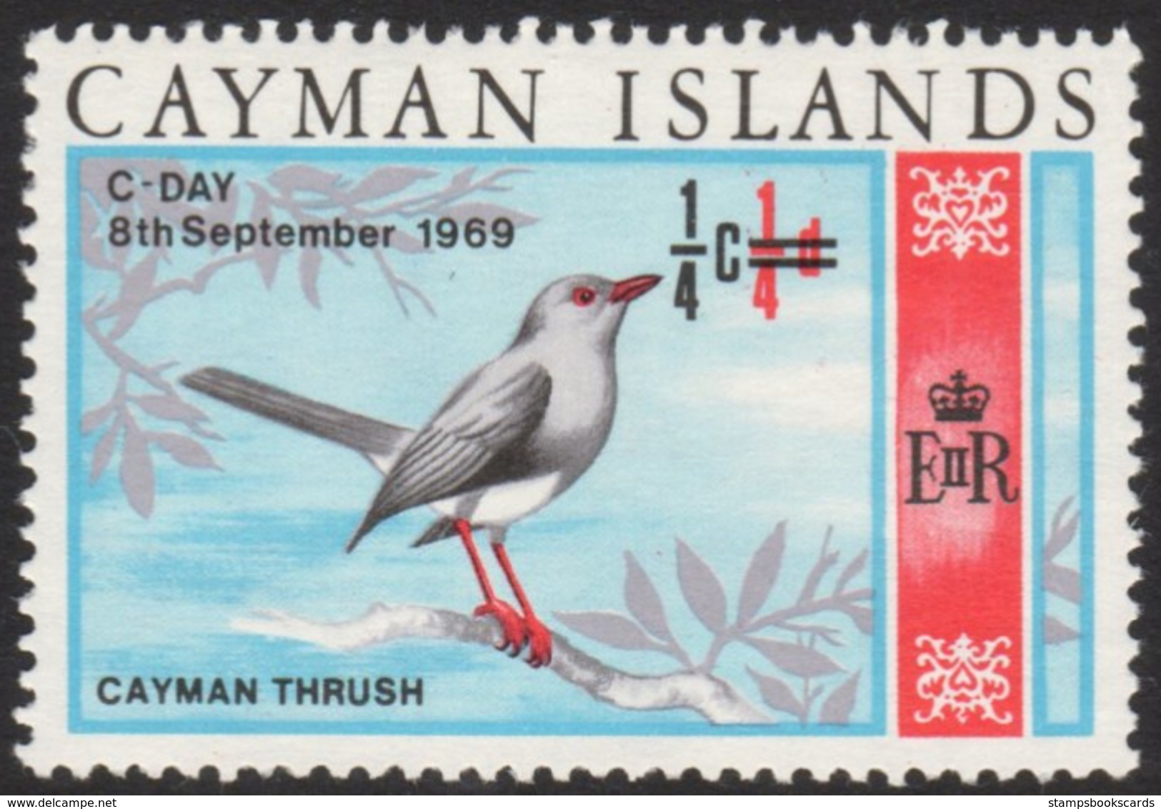 Cayman Thrush Mnh Stamp - Songbirds & Tree Dwellers