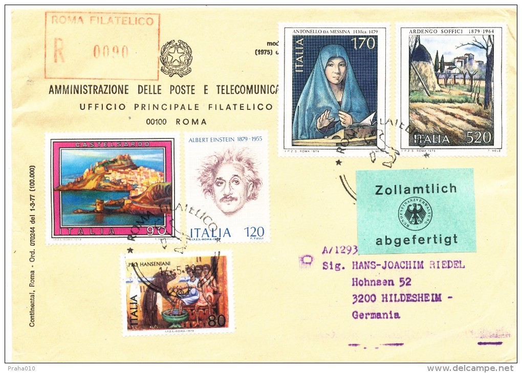 K8822 - Italy (1979) Roma Filatelico (R-letter) Stamp: Albert Einstein (1879-1955); Antonello Da Messina; Ard. Soffici.. - Albert Einstein