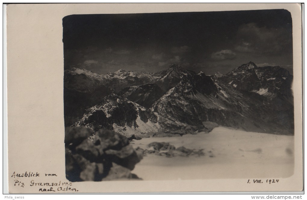 Ausblick Vom Piz Grevasalvas Nach Osten - 1.VIII. 1924 - Stempel: Zernez - Zernez