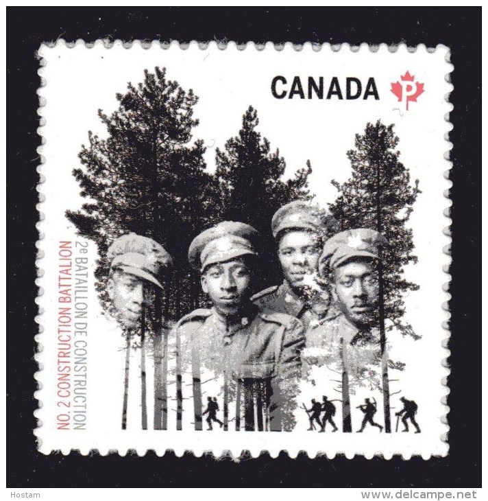 CANADA 2016     MONTH OF BLACK: N0 2 CONSTRUCTION BATAILLON Single - Timbres Seuls