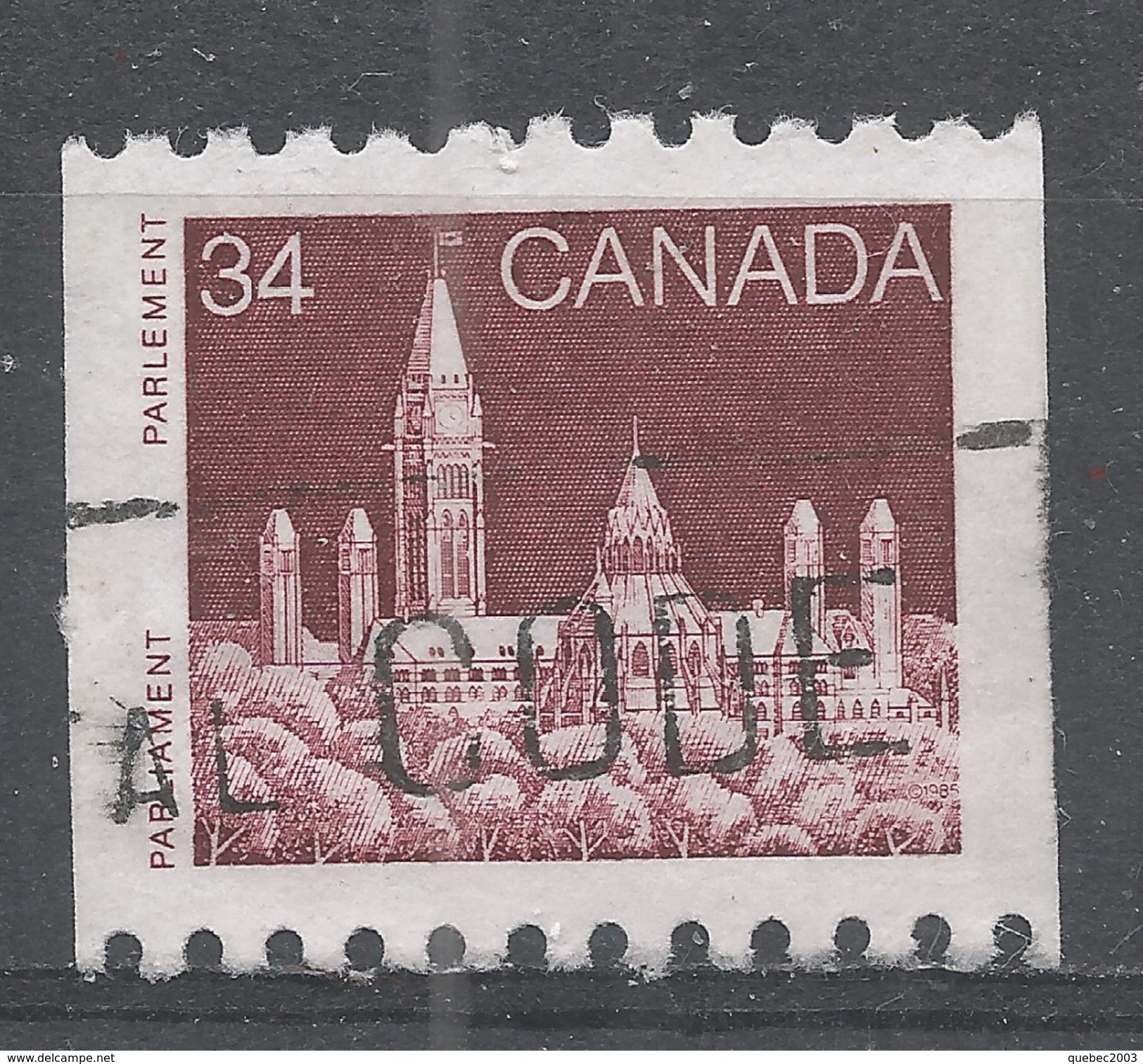 Canada 1985. Scott #952 (U) Parliament (Library)  *Complete Issue* - Coil Stamps