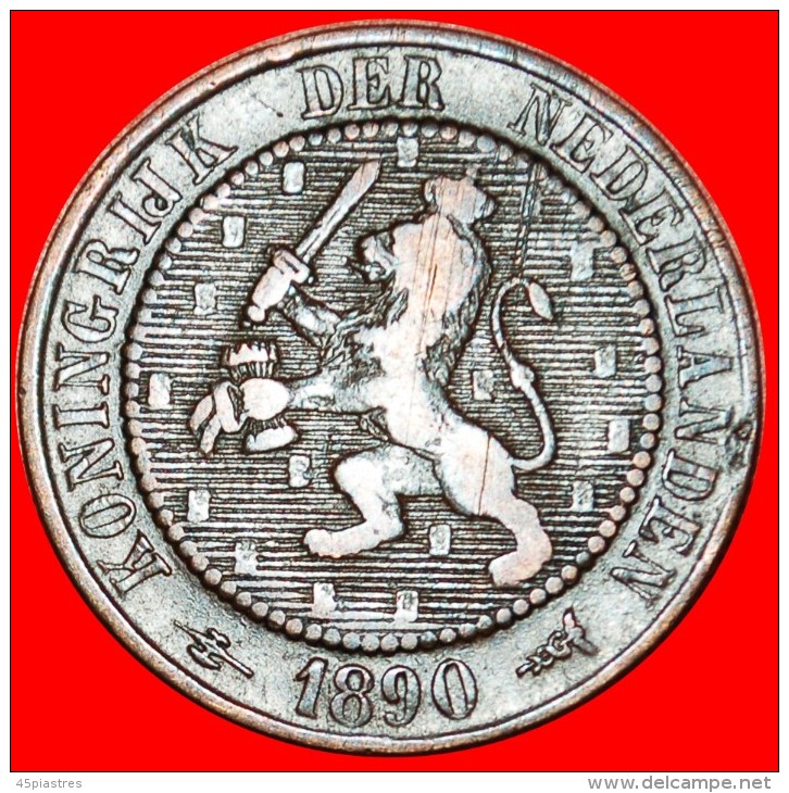 * RAMPANT LION (1877-1898): NETHERLANDS ★ 2 1/2 CENTS 1890! LOW STARTNO RESERVE!!! Willem III (1849-1890) - 1849-1890 : Willem III