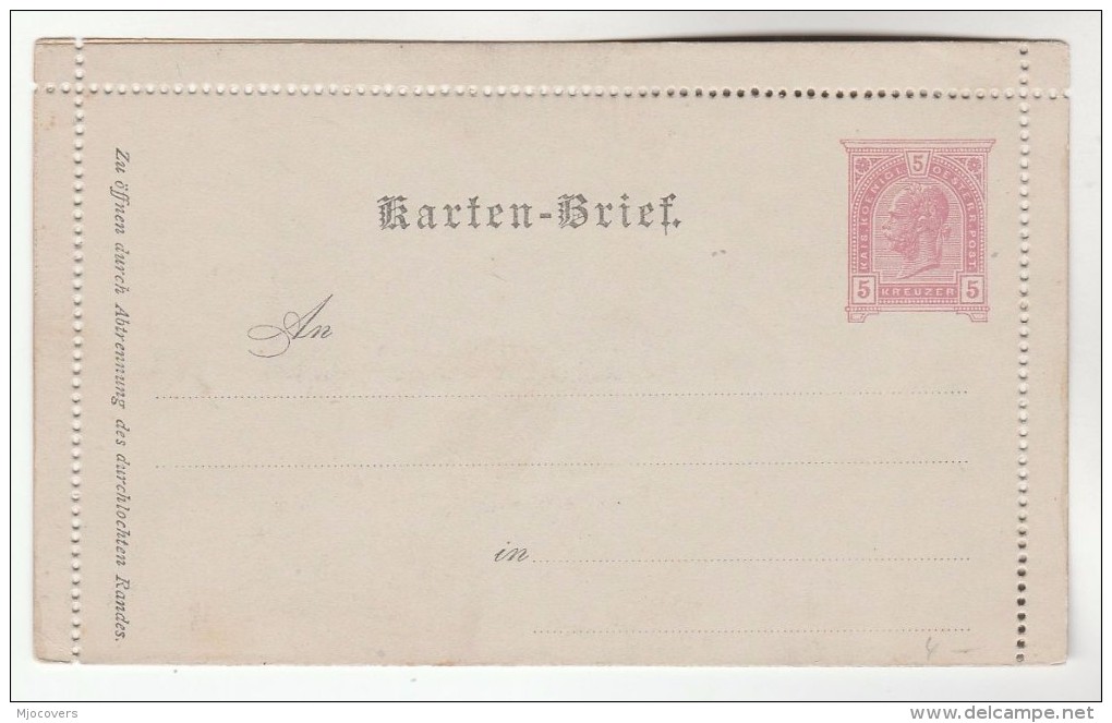 1890 AUSTRIA 5k Postal STATIONERY LETTERCARD  Cover Stamps - Other & Unclassified