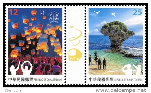 Taiwan 2015 30th Asian Stamp Exhi Stamps-Visit Taiwan Lantern Festival Coral Island Rock Flower Photography Bus Plane - Unused Stamps