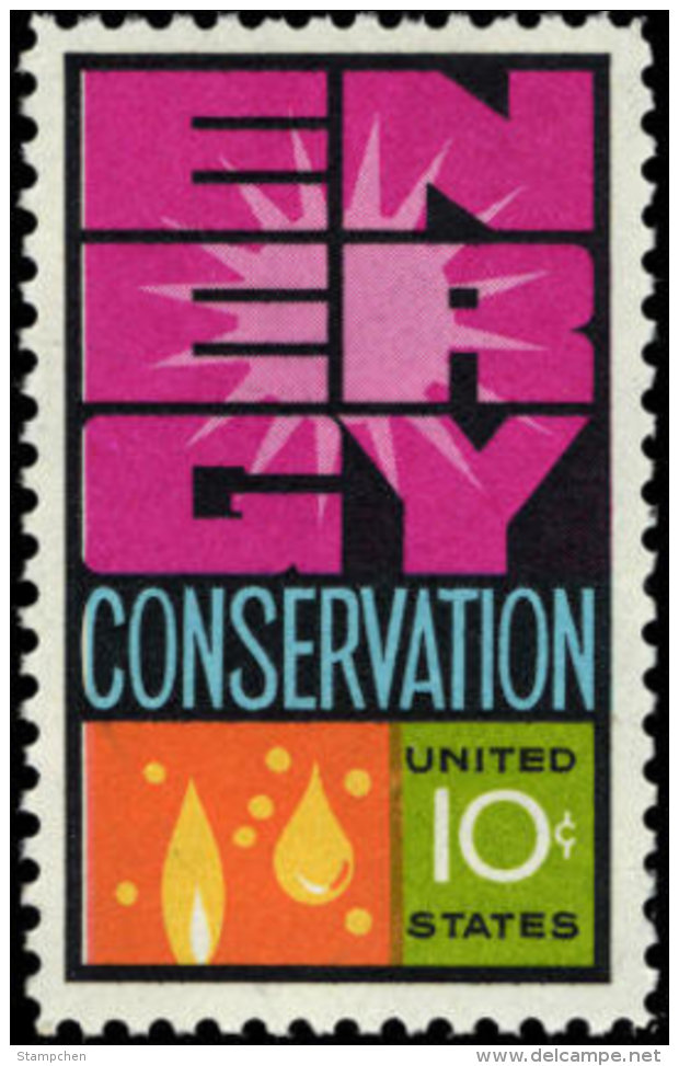 1974 USA Energy Conservation Stamp Sc#1547 Molecule Oil Solar - Astronomy