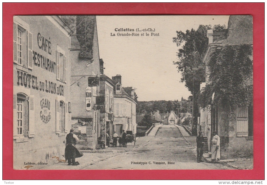 41 - Cellettes - La Grande-Rue Et Le Pont - Hôtel Du Lion D'Or  - 1930  ( Voir Verso ) - Autres & Non Classés