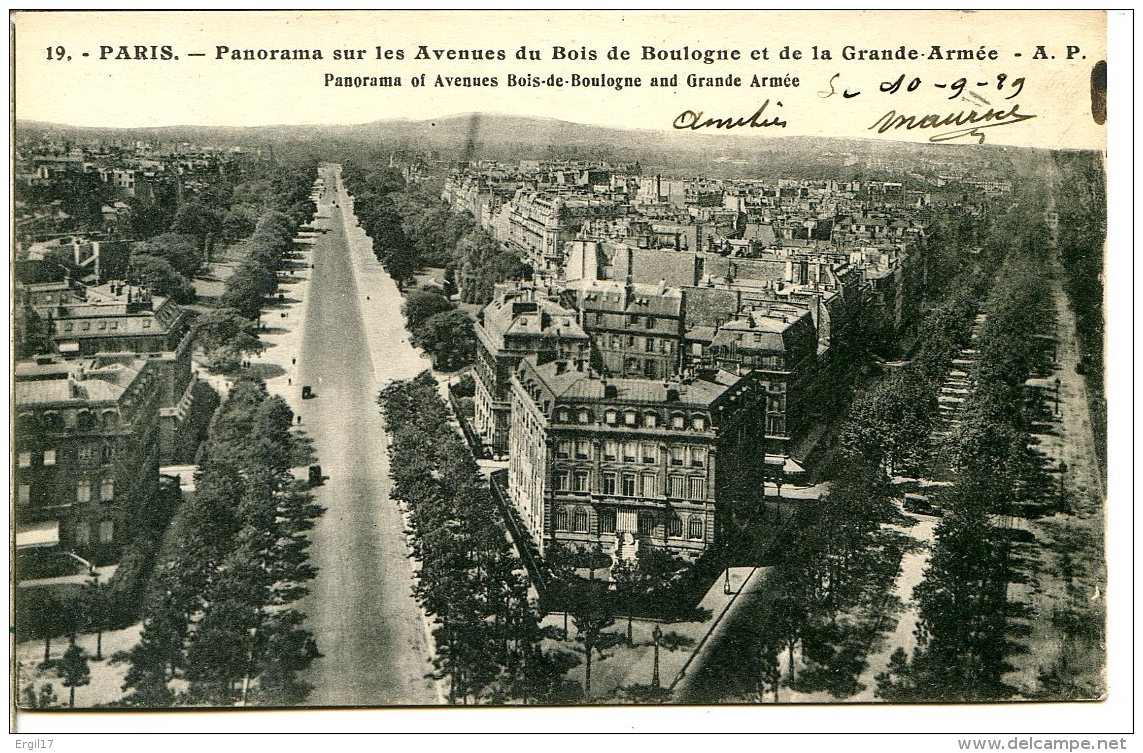 75016 PARIS - Lot De 2 CPA - Vues Prises De L'arc De Triomphe - Avenues Du Bois Et De La Grande-Armée - Distrito: 16