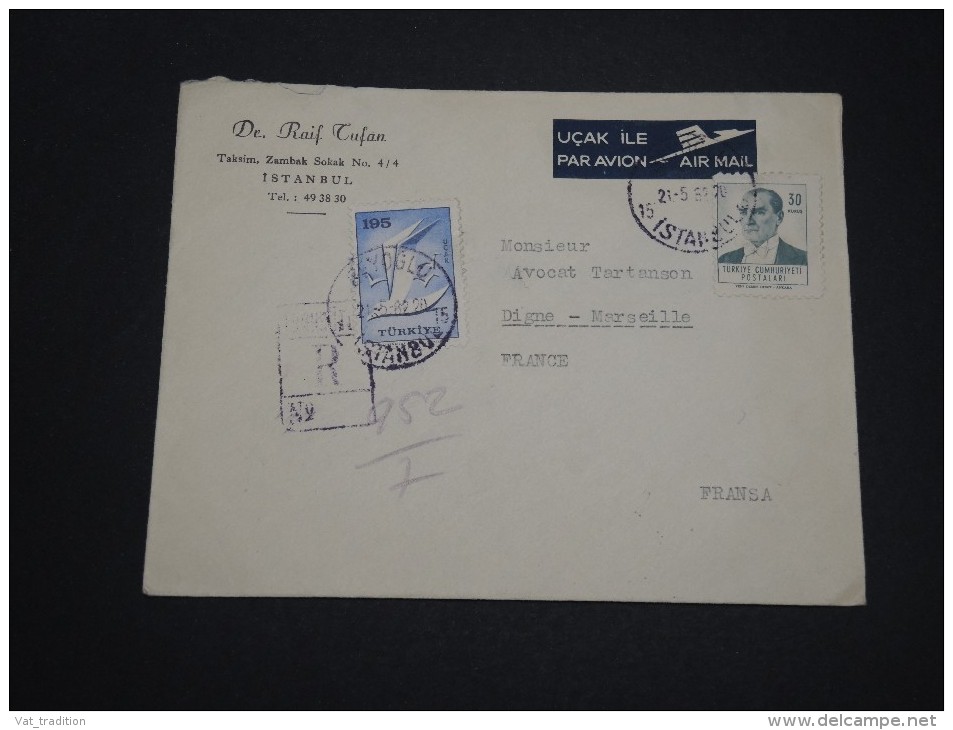 TURQUIE - Enveloppe En Recommandée De Istambul Pour La France En 1962 - A Voir - L 2255 - Cartas & Documentos