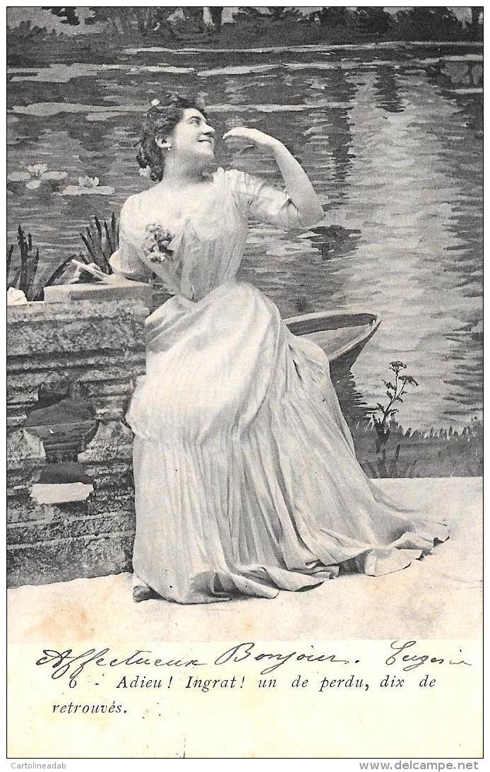 [DC3209] CPA - ADIEU! INGRAT! UN DE PERDU, DIX DE RETROUVES - DONNA - Viaggiata 1903 - Old Postcard - Donne