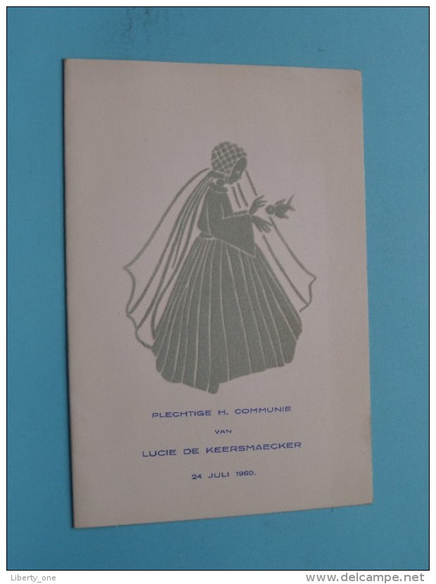 MENU Plechtige H. Communie - Lucie De Keersmaecker - 24 Juli 1960 ( Voir Photo Pour Détail ) ! - Menus