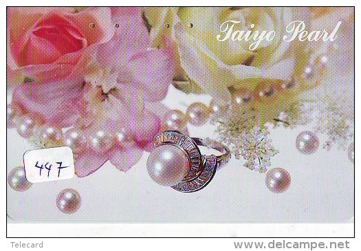 Télécarte Japon (447) JEWELRY- Ring Necklace  Diamond  Pearl -  SCHMUCK  BIJOUX - Bague  Collier  Diamant  Perle - Mode