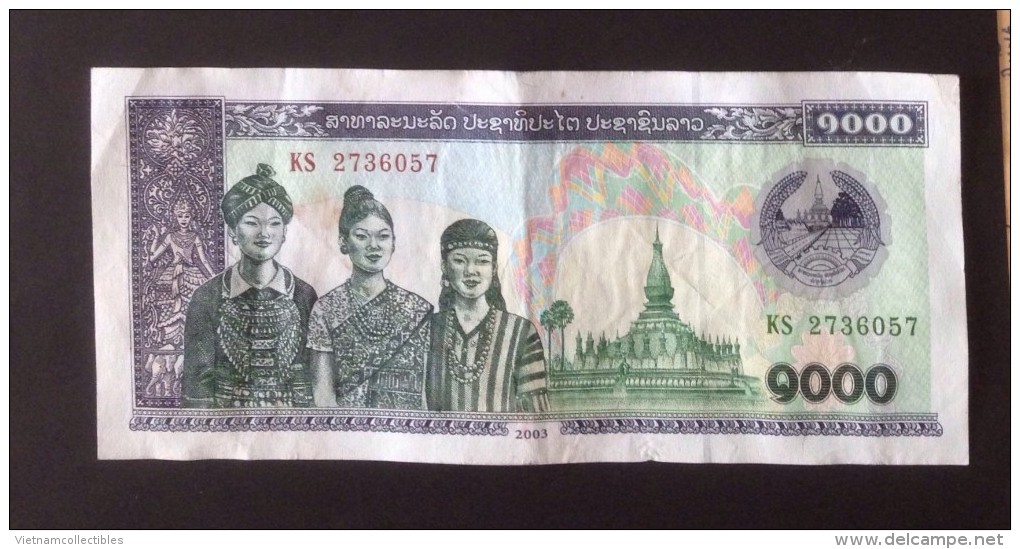 Laos 1000 Kip Banknote 2003 - P#32a / 02 Scans - Laos