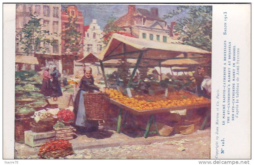 Belgique, Belgium Bruxelles Brussel Marché Sainte Catherine Vendeuse D´oranges. Market Markt - Märkte