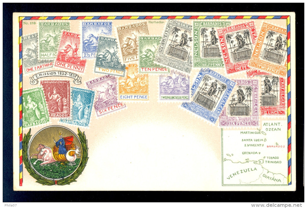 Barbados Nr. 110 / Postcard Not Circulated - Timbres (représentations)