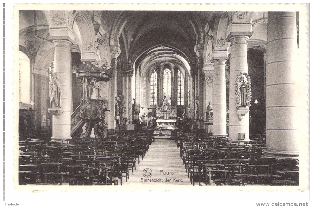 Puurs (Breendonk-Mechelen)-Binnenzicht Der Kerk-Sint-Pieterskerk-Timbre Petit Sceau De L'Etat-COB 420-1935-1937- - Puurs