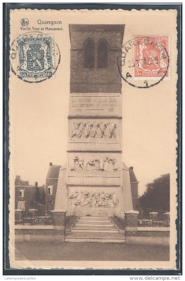 CPA BELGIQUE - Quaregnon, Vieille Tour Et Monument - Quaregnon