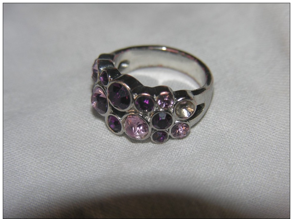 (N) Ancienne Bauge Style Argent / Bague Décoration Style Rubis / Bague Chromé Style Argent - Rings