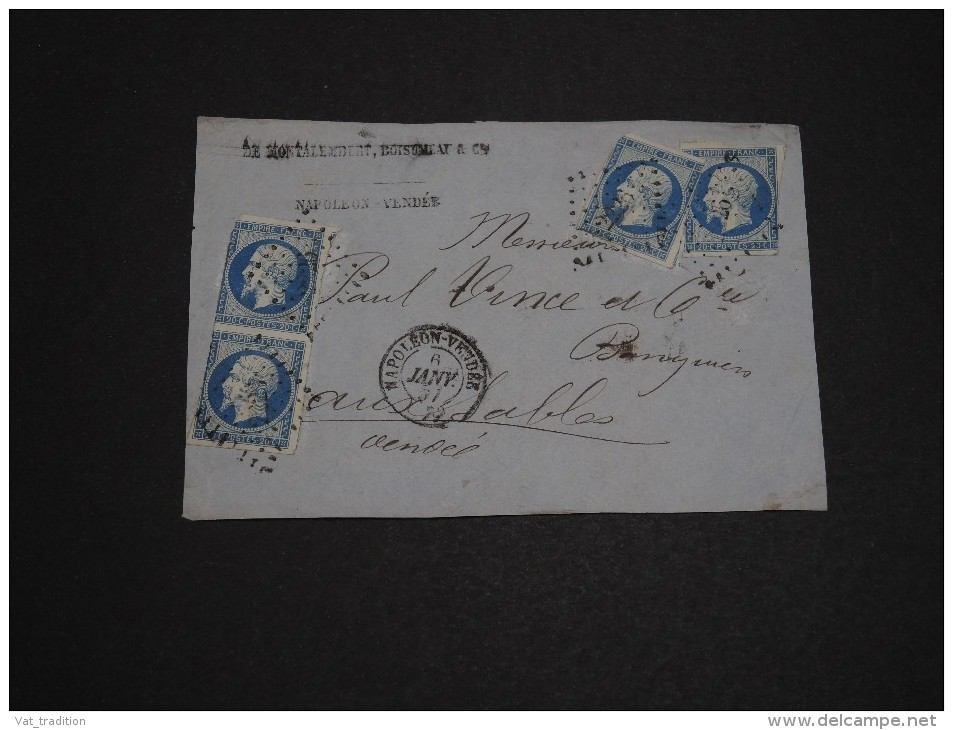 FRANCE - Oblitération De Napoléon Vendée Sur Grand Fragment Avec Timbres Napoléon En 1857 - A Voir - L 2361 - 1849-1876: Période Classique