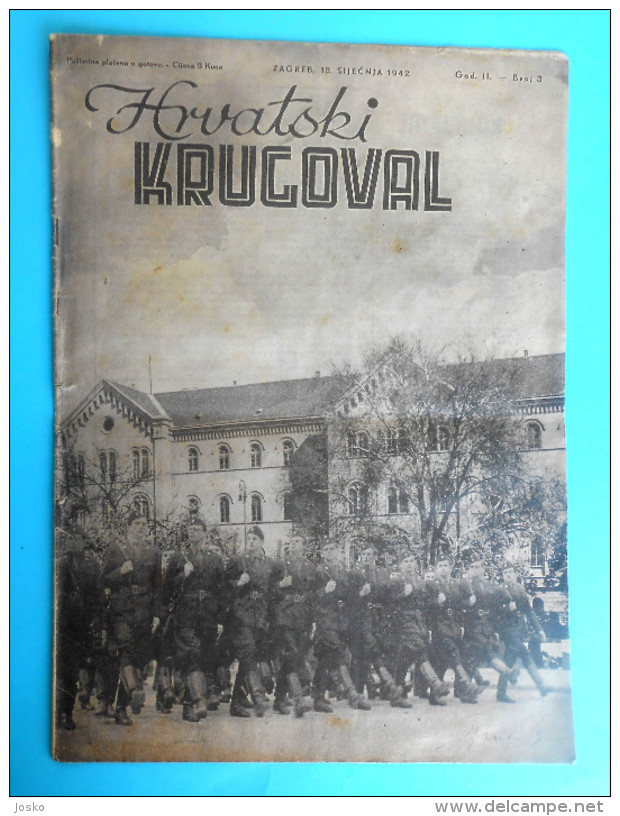 WW2 - CROATIA ( NDH ) - USTASE & POGLAVNIK DR. ANTE PAVELIC Original Vintage Magazine Hrvatski Krugovall (1942) Kroatien - 1939-45