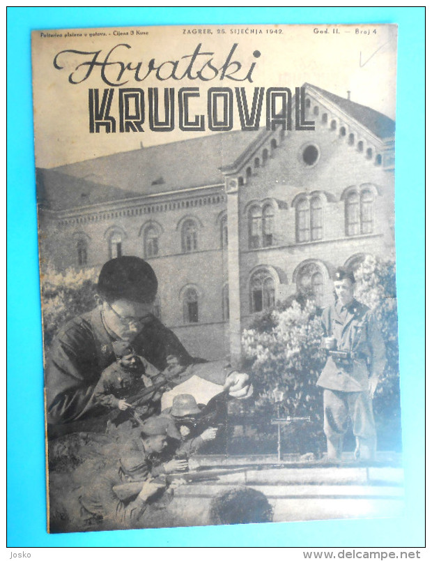 WW2 - CROATIA ( NDH ) - USTASE & POGLAVNIK CROATIAN UNIVERSITY STUDENTS Orig. Vintage Magazine Hrvatski Krugovall 1942. - Andere & Zonder Classificatie