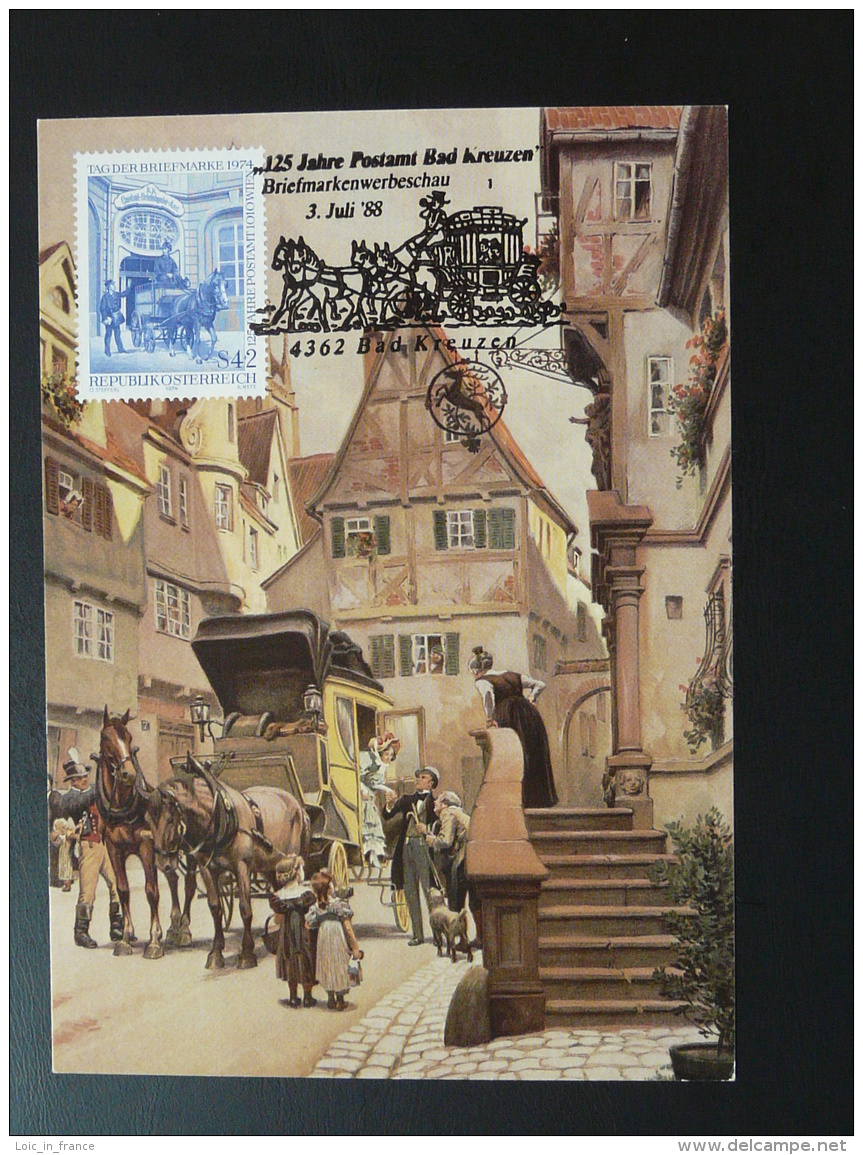 083-18 Diligence Mail Coach Cheval Horse Postmuseum Karte Carte Maximum Card Bed Kreuzen 1988 - Maximum Cards