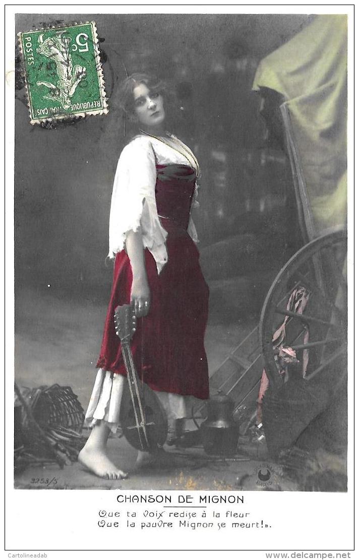 [DC3221] CPA - CHANSON DE MIGNON - WITH MANDOLIN - PUB BY R. MOREAU - Viaggiata - Old Postcard - Donne