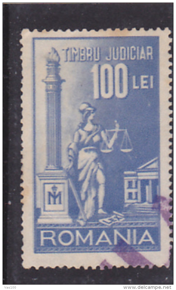 #  185  REVENUE STAMP, 100 LEI, JUSTICE, LAW, ROMANIA - Fiscale Zegels