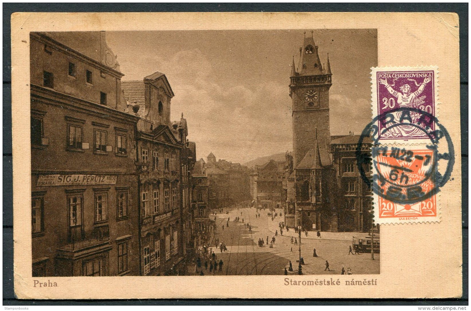 1922 Prague Praha Postcard - Worms, Germany Military Tresor Postes, 2nd Regiment D.C.H. Bth Batterie - Covers & Documents