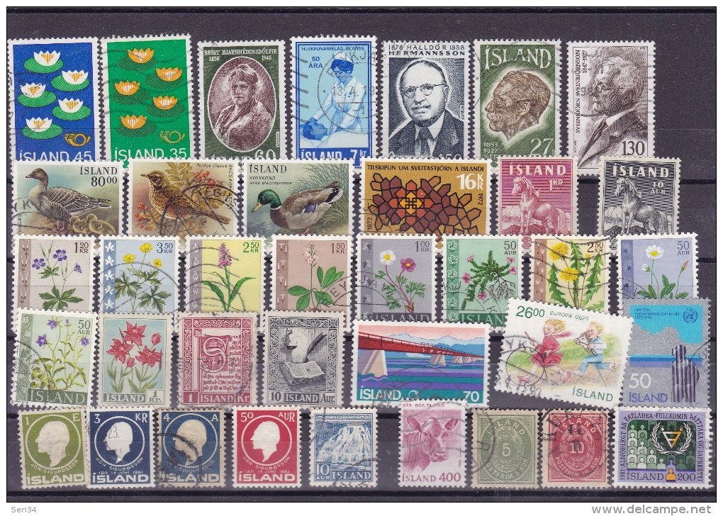 ISLANDE : Y&T : Lot De 35 Timbres Oblitérés - Collections, Lots & Séries