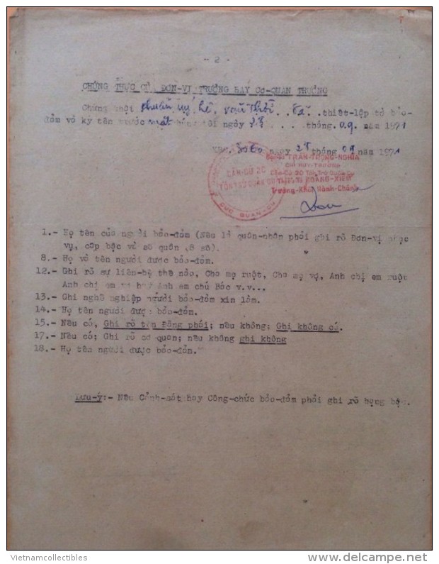 South Vietnam Viet Nam Military Document KBC 3060 / 03 Scans - Documents