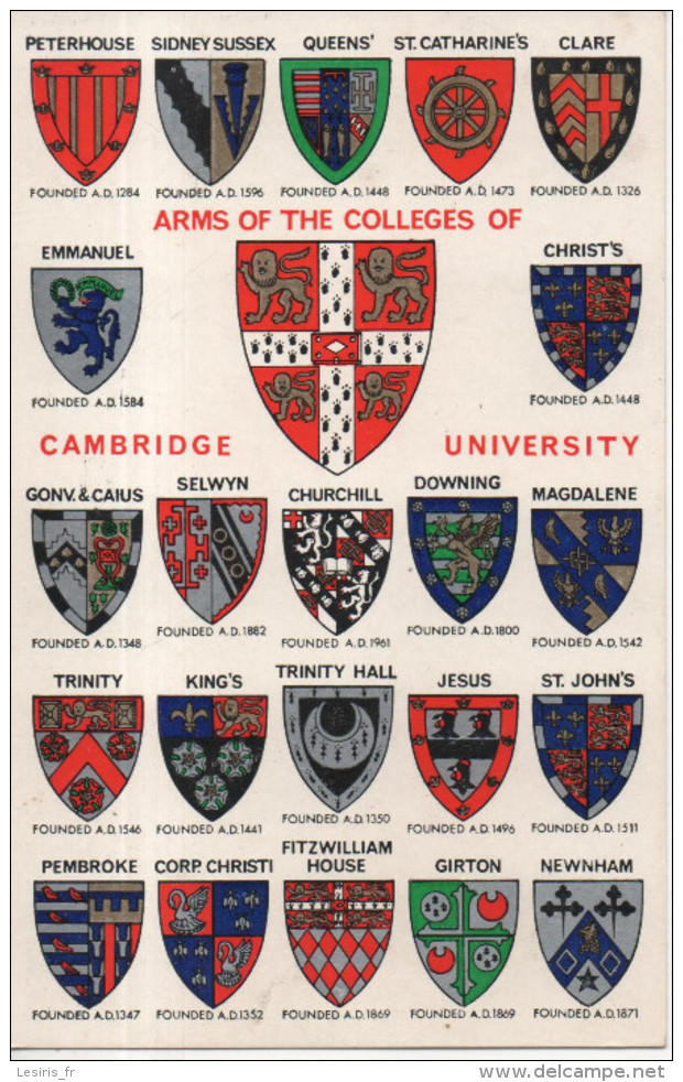 CPA - CAMBRIDGE UNIVERSITY - ARMS FO THE COLLEGES - A. SAVAGE - VALENTINE & SON - Europe