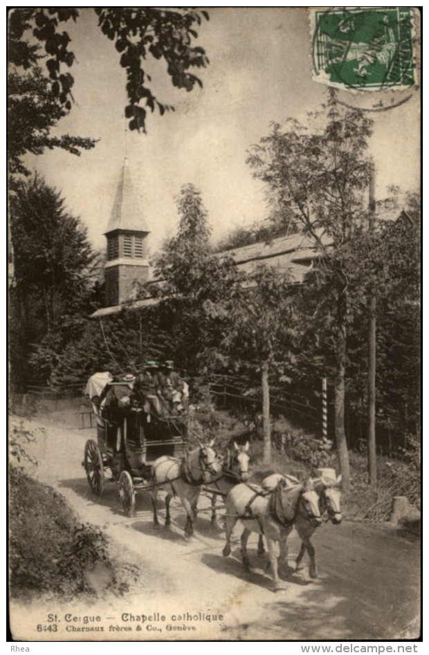 CHEVAUX - ATTELAGE CHEVAUX - SUISSE - SAINT-CERGUE - Pferde