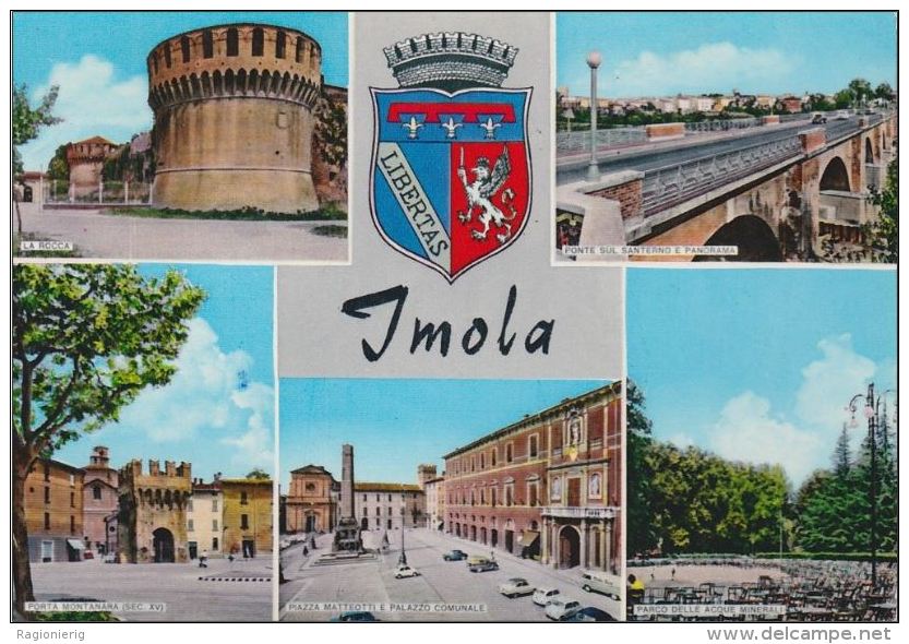BOLOGNA - Imola -5 Vedute Stemma - 1970 - Rocca Ponte Sul Santerno Porta Montanara Piazza Matteotti Parco Acque Minerali - Imola
