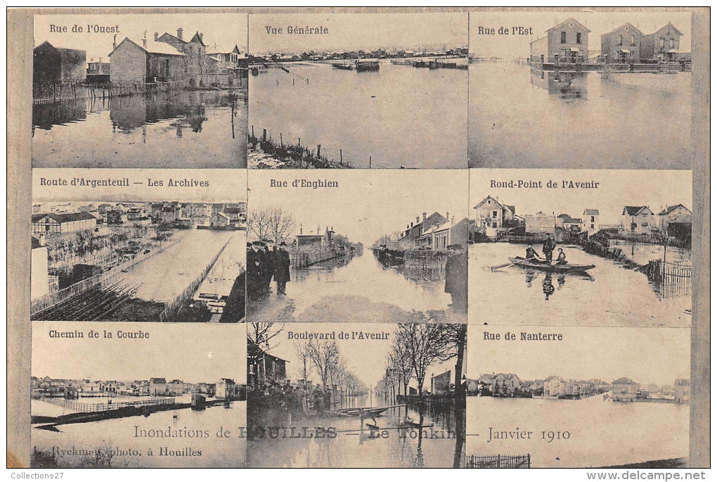 78-HOUILLES- MULTIVUE DES INONDATIONS DE HOUILLES 1910 - Houilles