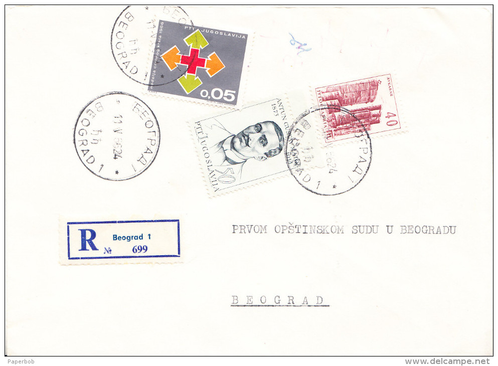 REGISTERED,MIX FRANKING CVR WITH RED CROSS 1966 AS ADDITIONAL - Covers & Documents