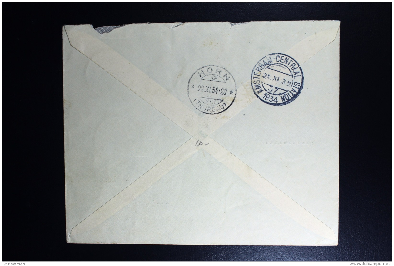 Netherlands East Indies UIVER Return Flight Tapanoeli Medan Horn Thurgau Schweiz 1934 - India Holandeses