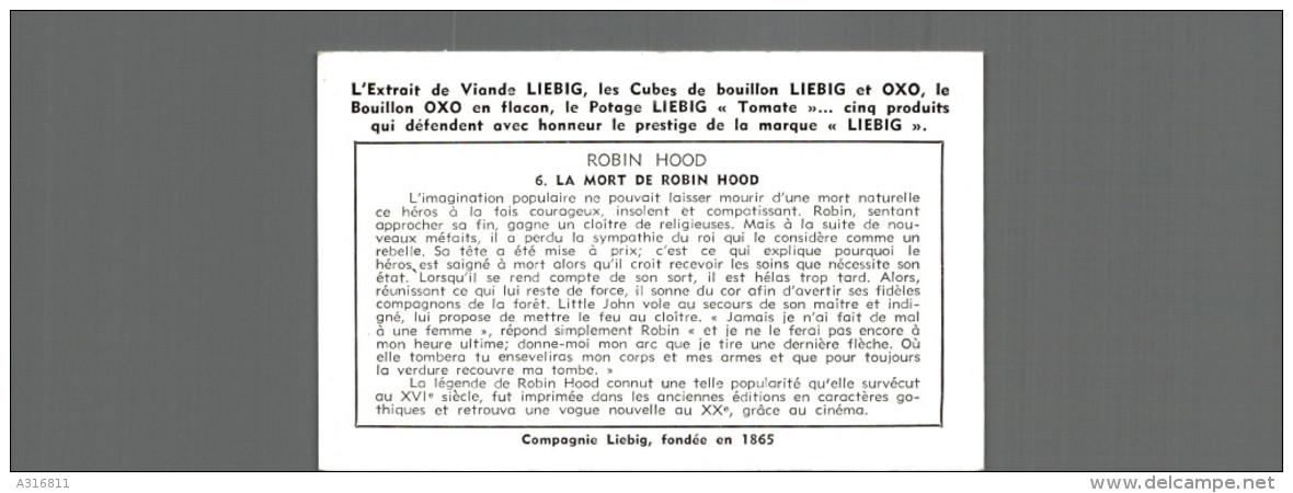 Cromo Liebig  ROBIN HOOD LA MORT DE ROBIN HOOD - Liebig